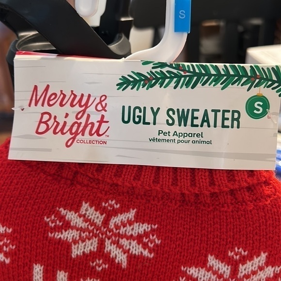 MERRY & Bright Holiday Hot Cocoa Ugly Dog Sweater Size small - Picture 8 of 8